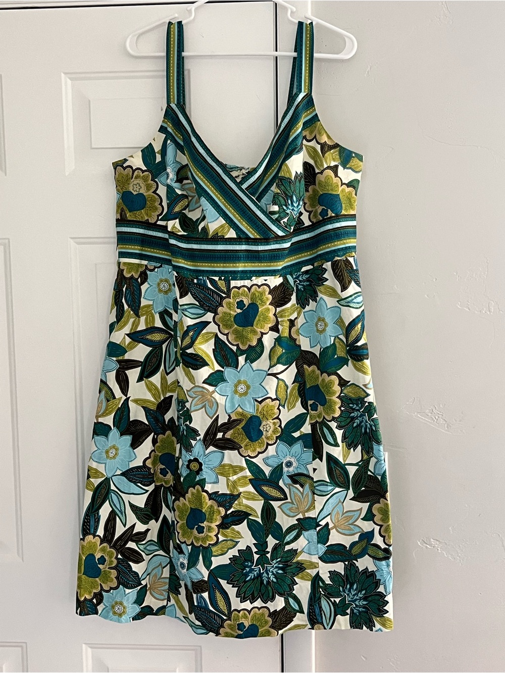 R&K Teal, Green & Cream Floral Midi Dress